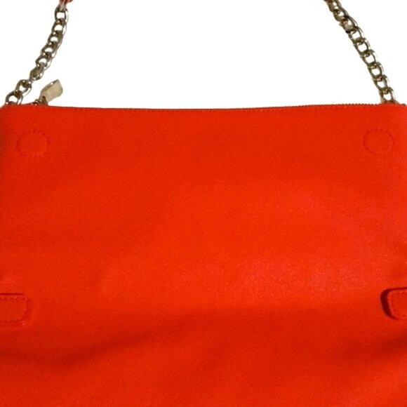 Express Coral Fold Over Purse with Silver Chain‎ Strap/Hardware - Picture 5 of 12